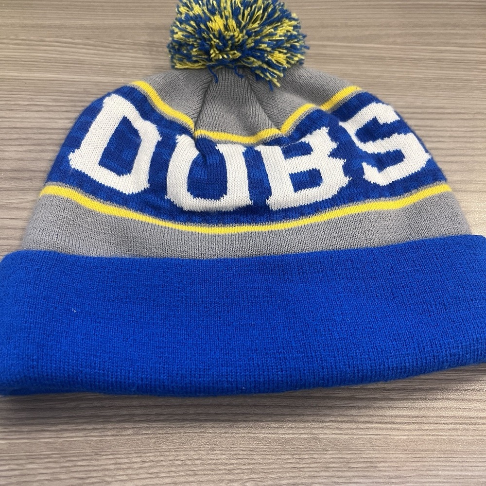 Golden State Warriors GSW DUBS Basketball Beanie ONE SIZE Blue Gray Pom Pom